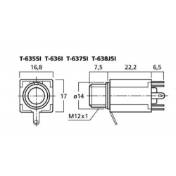 T-637SI, Gniazda montażowe Jack 6.3mm mono i stereo